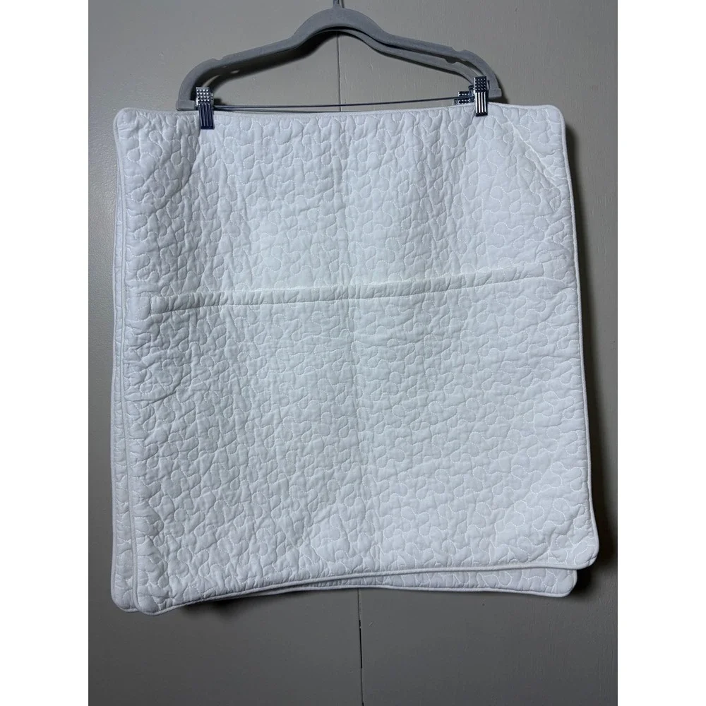 IKEA Alina White Quilted‎ Pillow Shams Set of 2 Square 26x26 Zip Bedding Decor